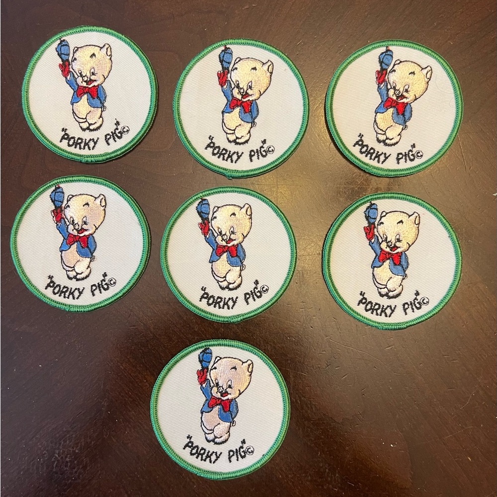 Vintage 1970’s Swiss Maid Quality Emblems Looney Tunes Porky Pig Patches (7)